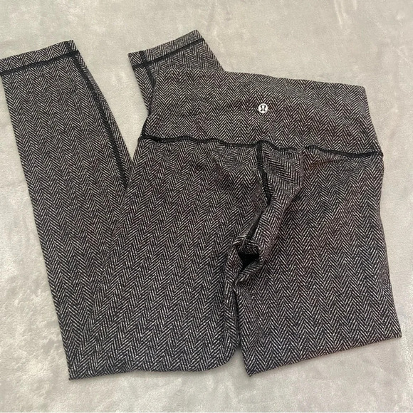 Lululemon Wunder Under Hi-Rise 7/8 Tight 25" Herringbone Black 21355 - Picture 6 of 15